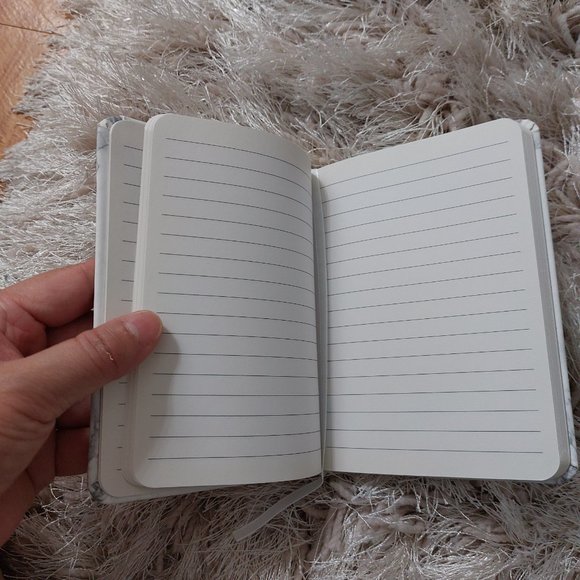 Beautiful Marble K Mini Notebook Notepad & NO THANK YOU mini pocket size - Picture 3 of 6